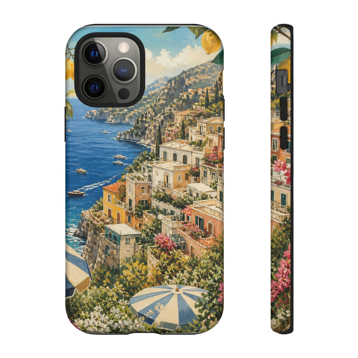 Amalfi Coast Phone Case, Coastal Travel Art, Tough Protective Case, Matte or Glossy