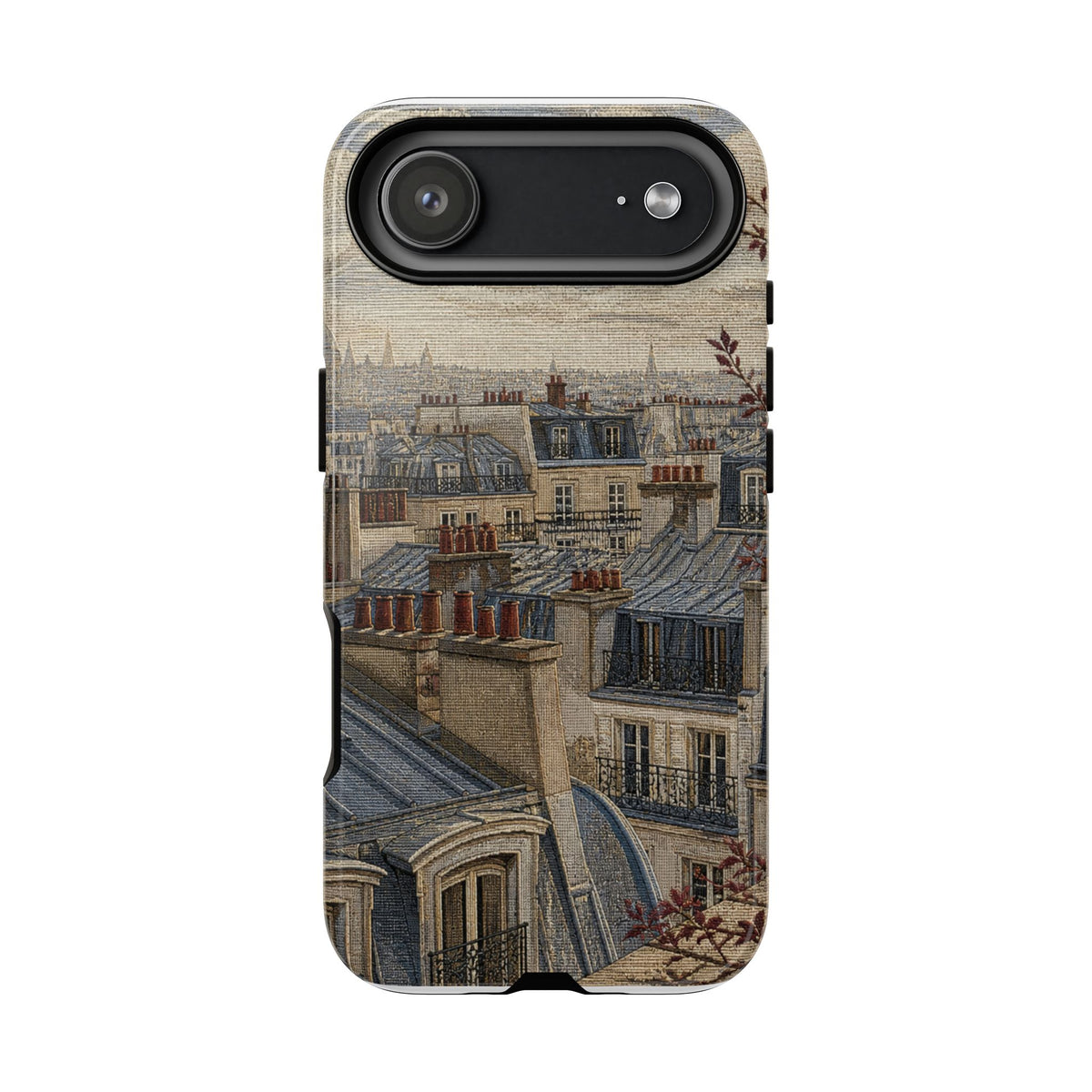 Paris Phone Case, Jacquard-Look Travel Art, Tough Protective Case, Matte or Glossy