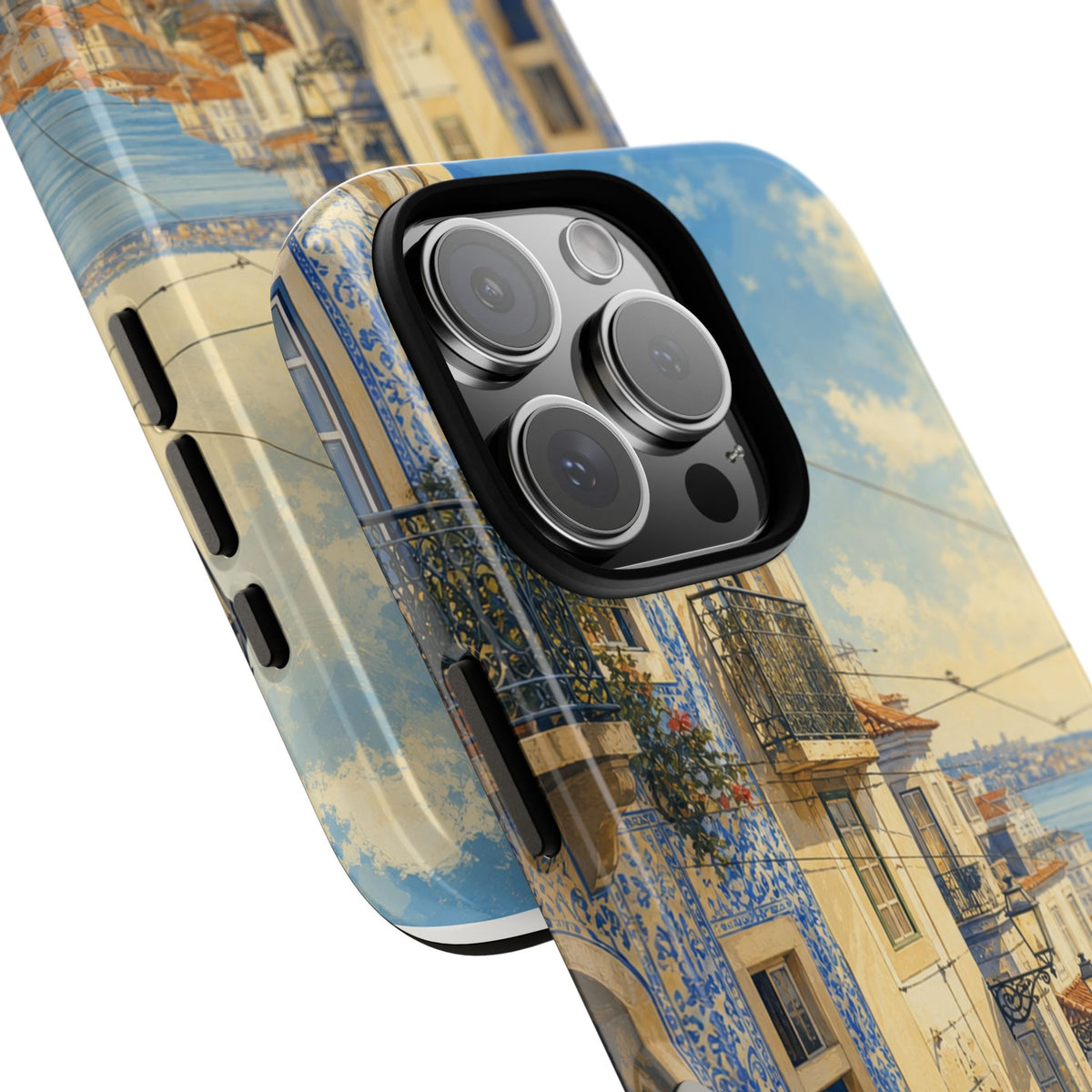Lisbon Phone Case, Tram Street Travel Art, Tough Protective Case, Matte or Glossy