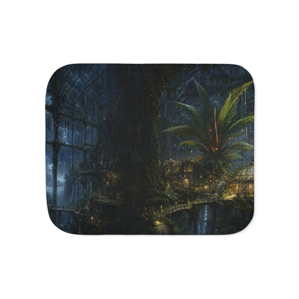 The Greenhouse at World's End Fantasy Sherpa Blanket