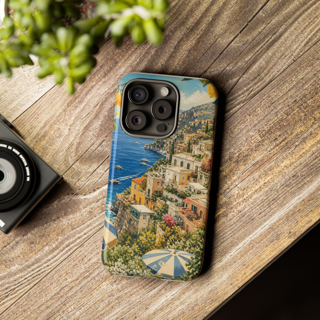 Amalfi Coast Phone Case, Coastal Travel Art, Tough Protective Case, Matte or Glossy