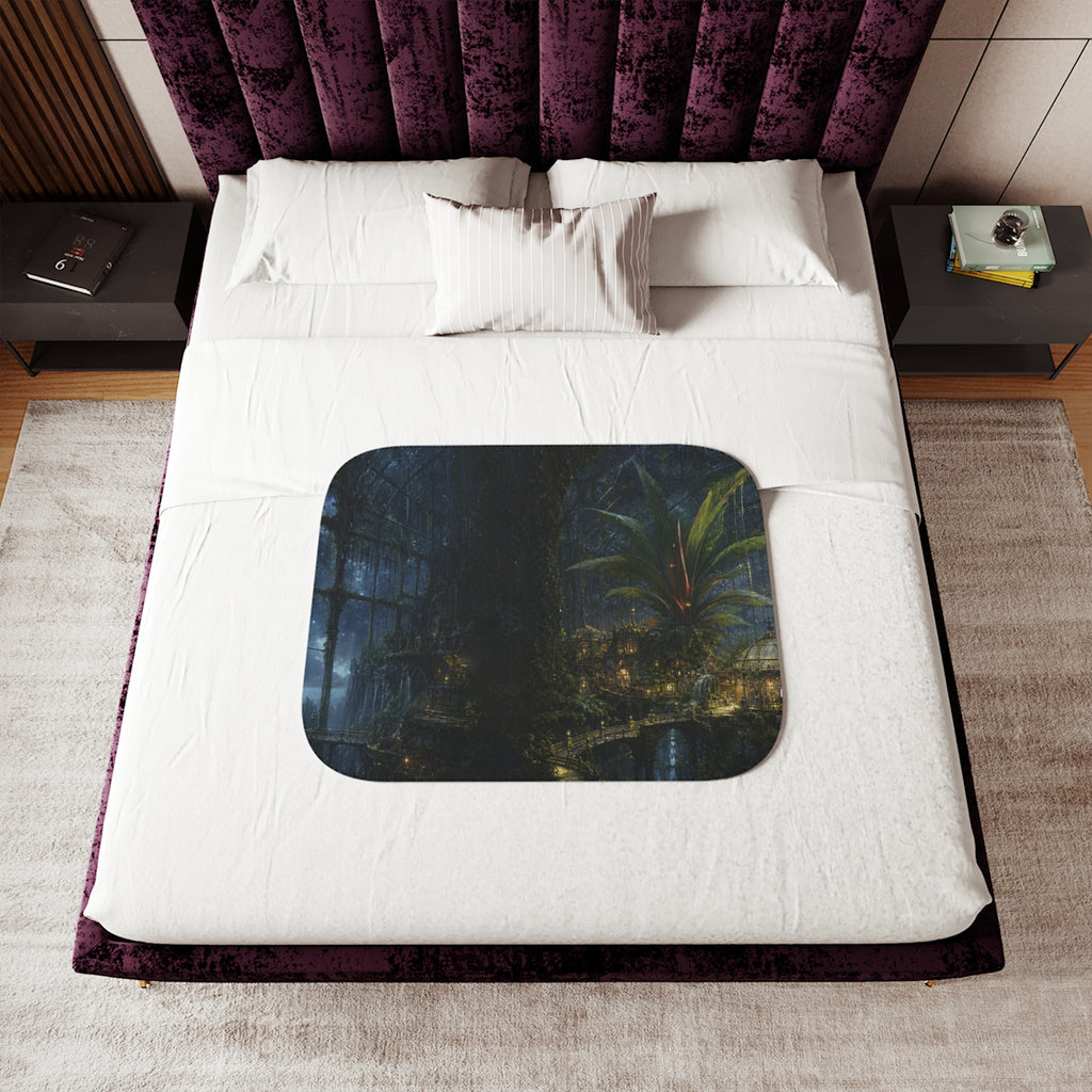The Greenhouse at World's End Fantasy Sherpa Blanket