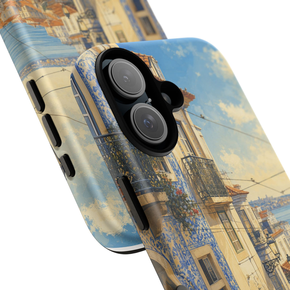 Lisbon Phone Case, Tram Street Travel Art, Tough Protective Case, Matte or Glossy