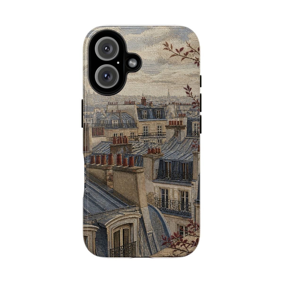 Paris Phone Case, Jacquard-Look Travel Art, Tough Protective Case, Matte or Glossy