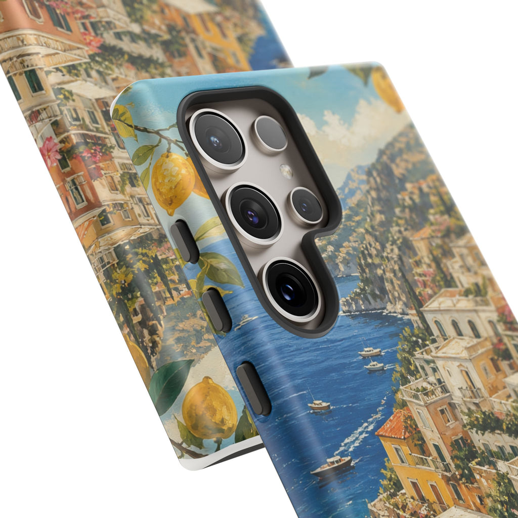 Amalfi Coast Phone Case, Coastal Travel Art, Tough Protective Case, Matte or Glossy