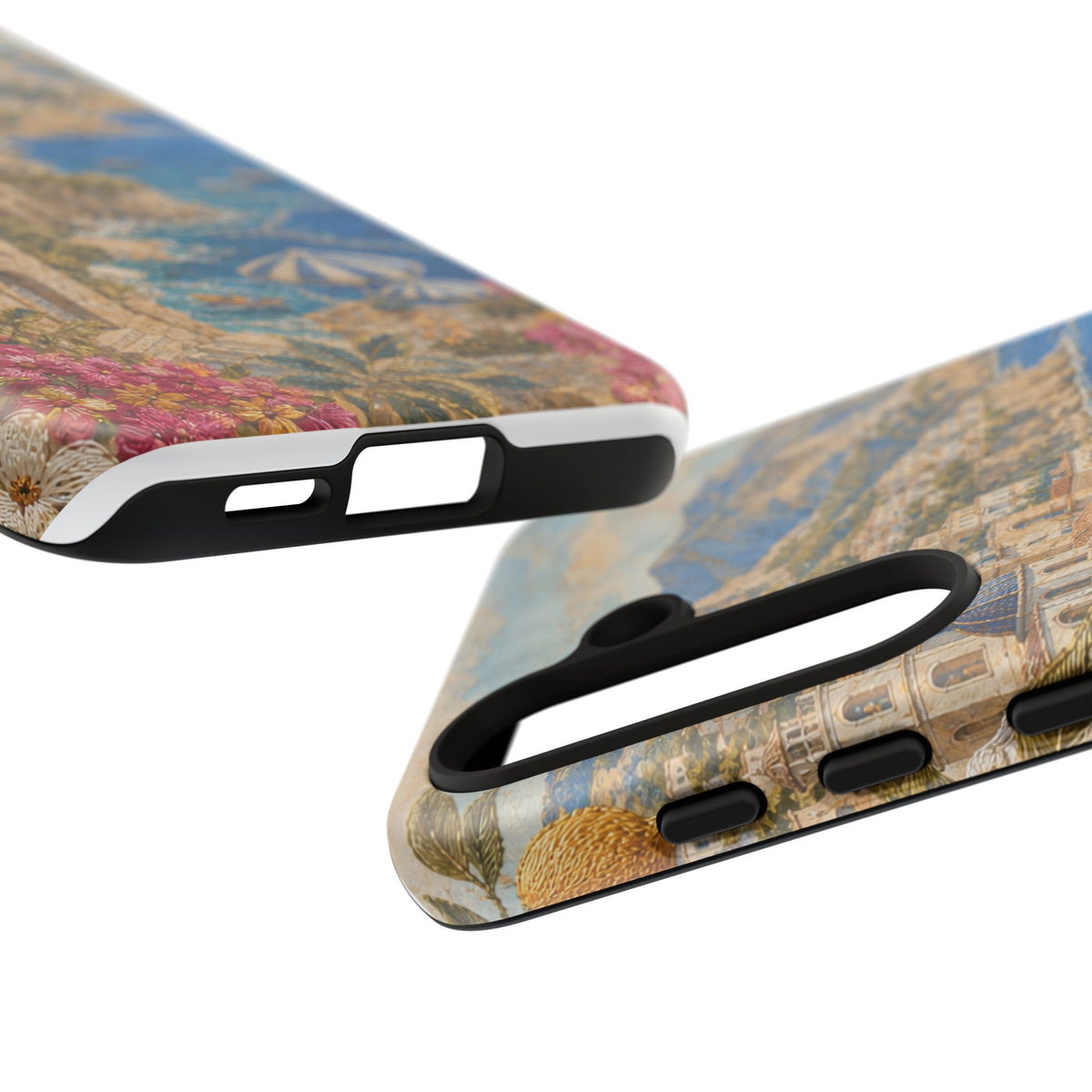 Amalfi Coast Phone Case, Fresco Embroidery-Look Art, Tough Protective Case