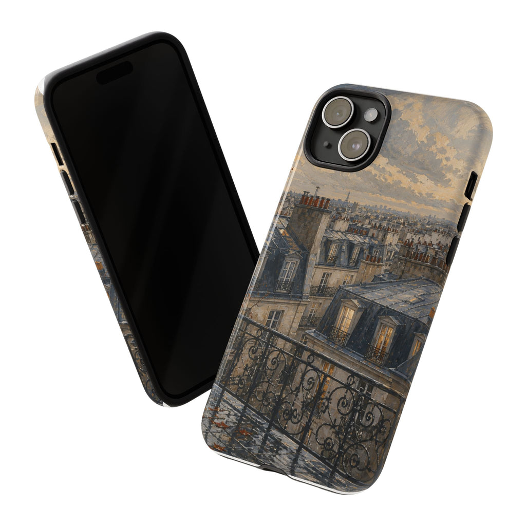 Paris Phone Case, Rooftop Travel Art, Tough Protective Case, Matte or Glossy