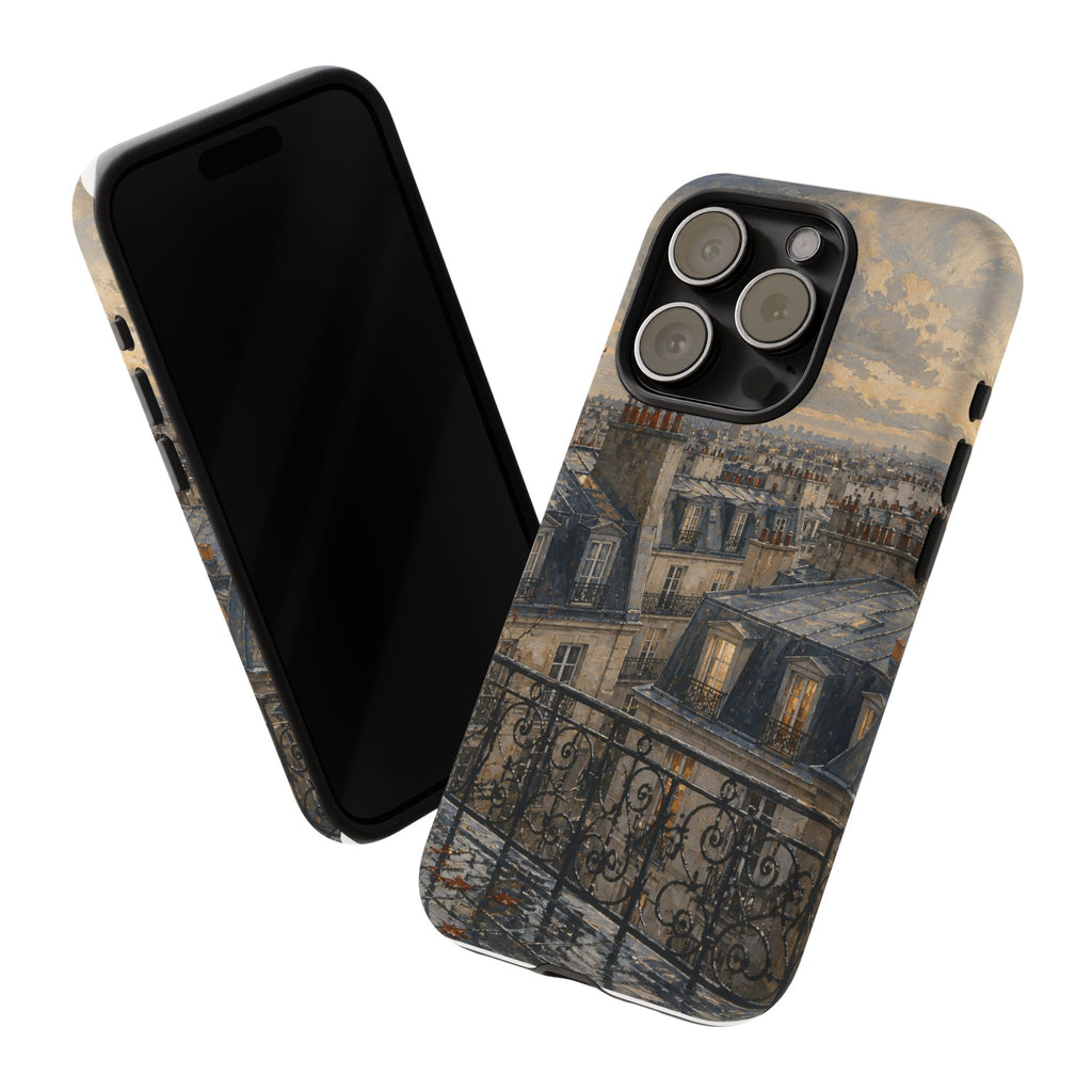 Paris Phone Case, Rooftop Travel Art, Tough Protective Case, Matte or Glossy