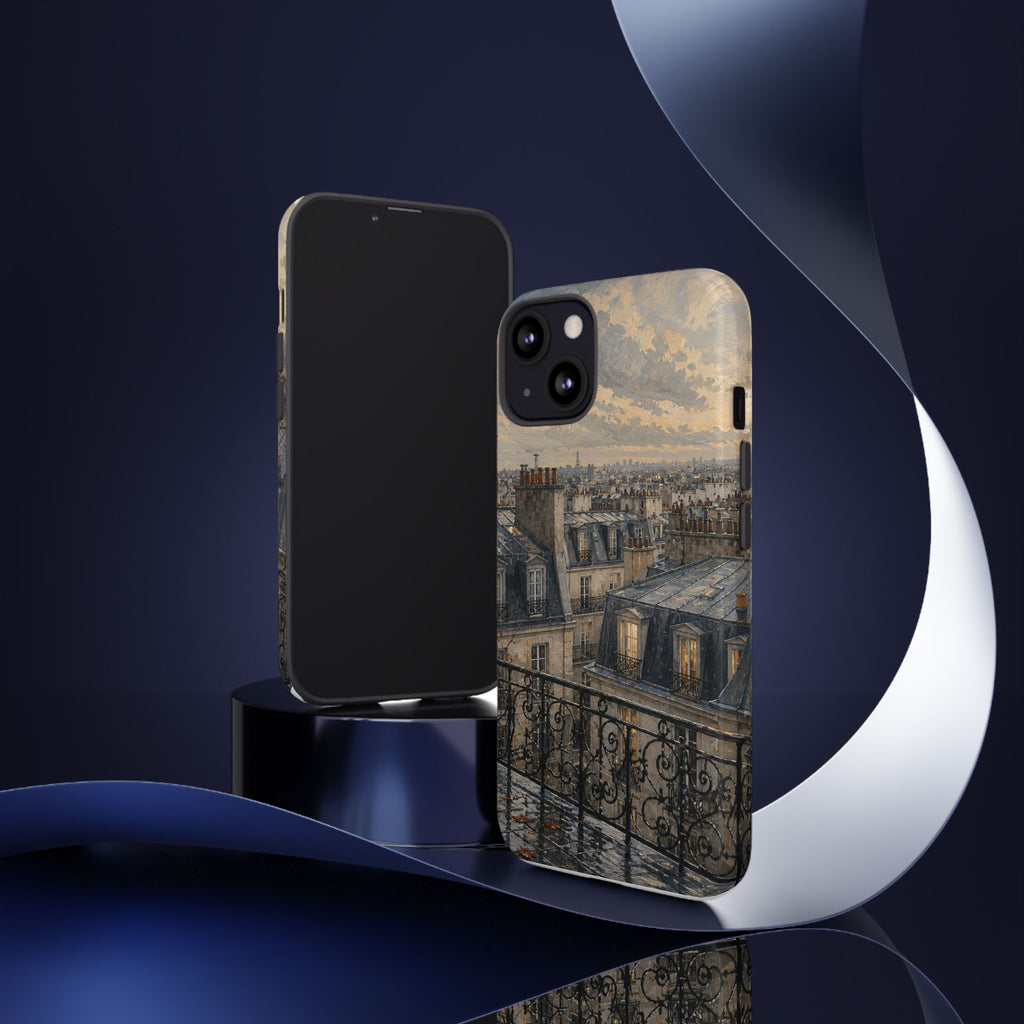 Paris Phone Case, Rooftop Travel Art, Tough Protective Case, Matte or Glossy