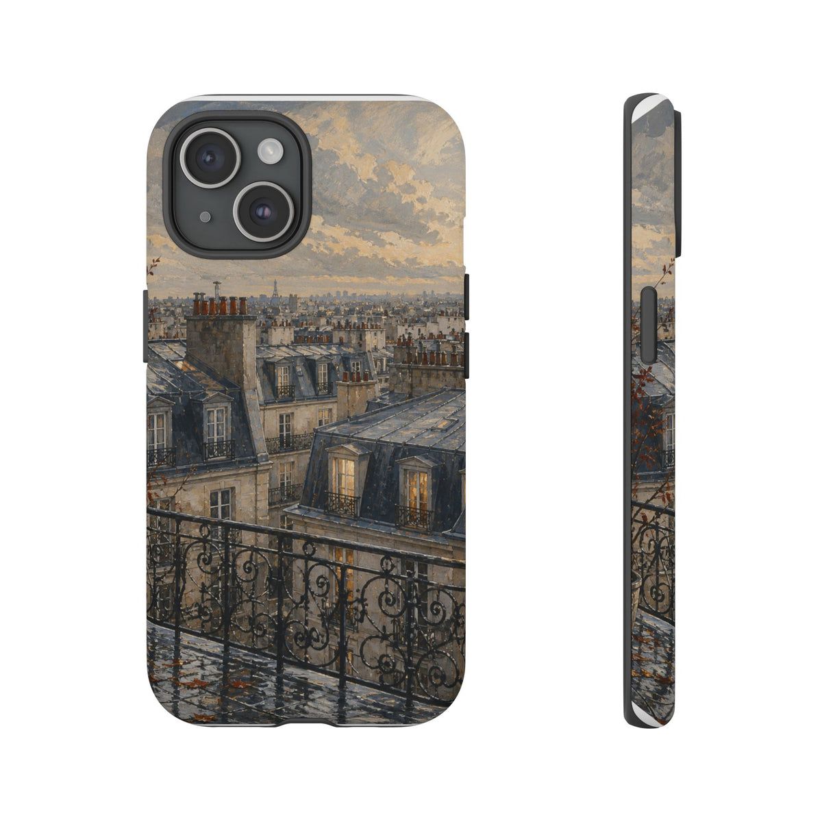 Paris Phone Case, Rooftop Travel Art, Tough Protective Case, Matte or Glossy