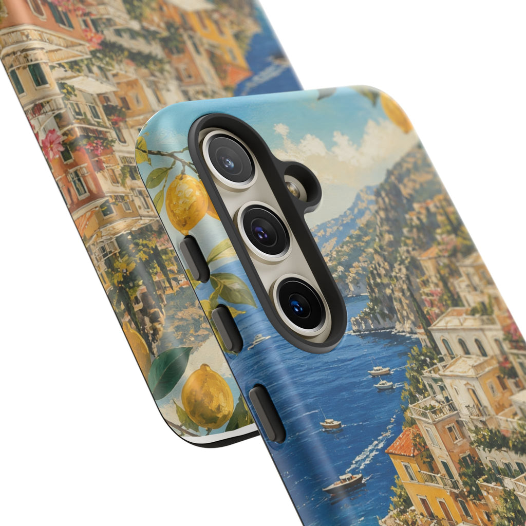 Amalfi Coast Phone Case, Coastal Travel Art, Tough Protective Case, Matte or Glossy