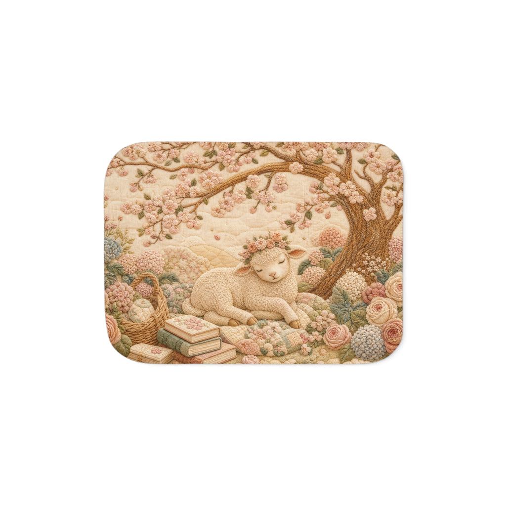 Blossom Nursery Blanket, Blossom Tree Lullaby Sherpa Throw, Floral Baby Blanket, Nursery Decor Girl, Baby Shower Gift, New Baby Gift