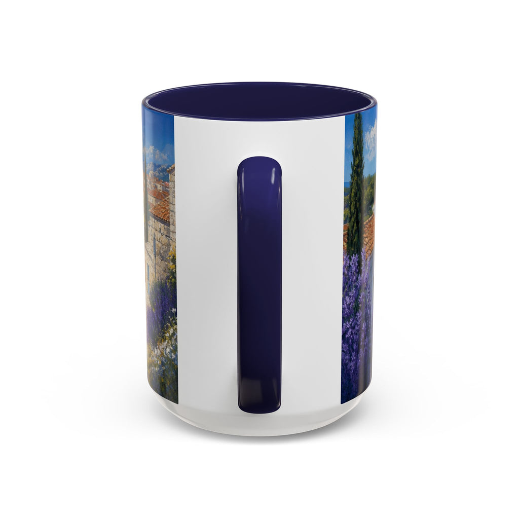 Hvar & Split Accent Coffee Mug, Scenic Travel Art, 11oz 15oz