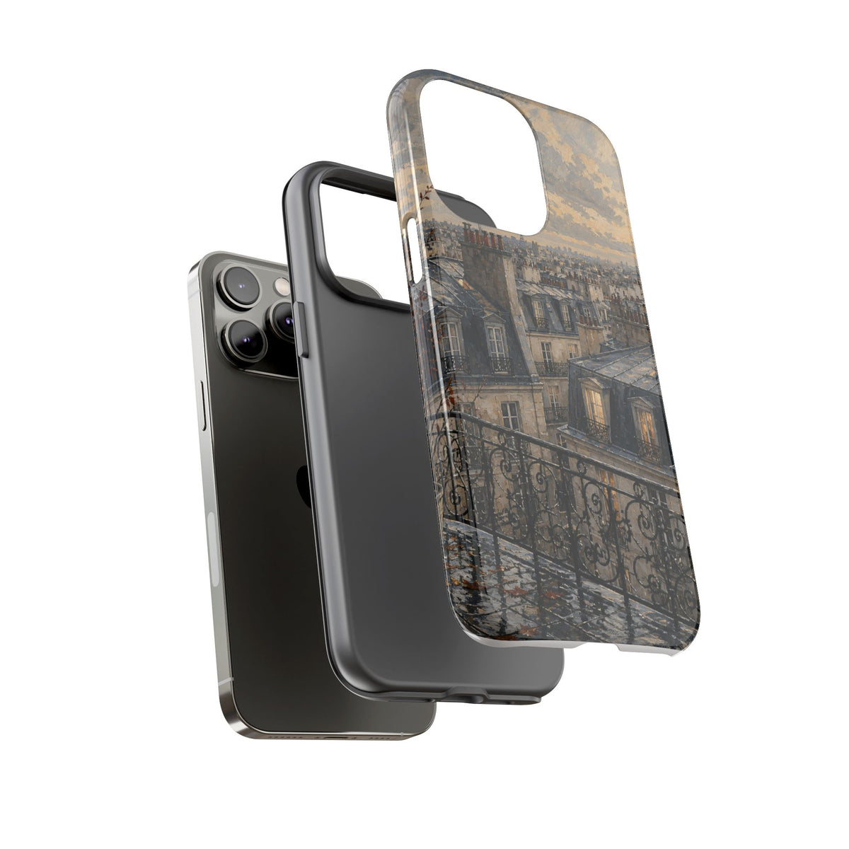 Paris Phone Case, Rooftop Travel Art, Tough Protective Case, Matte or Glossy