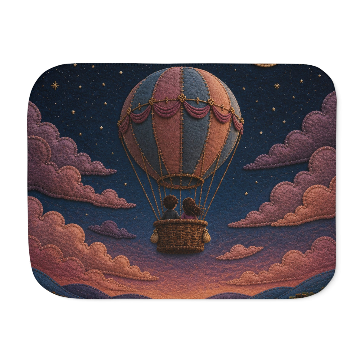 Hot Air Balloon Blanket, Balloon to the Moon Sherpa Throw, Moon Nursery Decor, Kids Toddler Blanket, Baby Shower Gift, Storybook Nursery