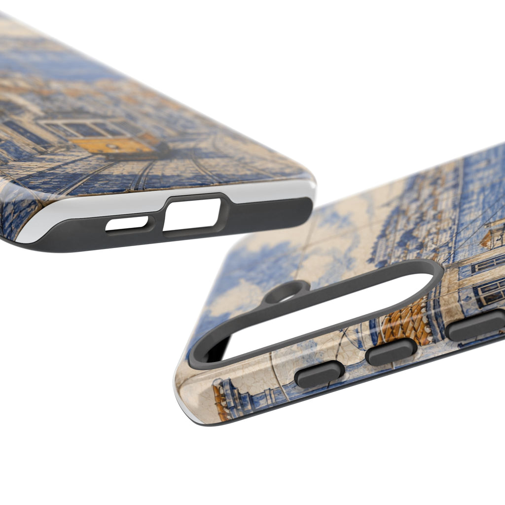 Lisbon Phone Case, Azulejo-Look Travel Art, Tough Protective Case, Matte or Glossy