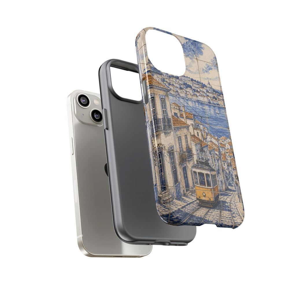 Lisbon Phone Case, Azulejo-Look Travel Art, Tough Protective Case, Matte or Glossy