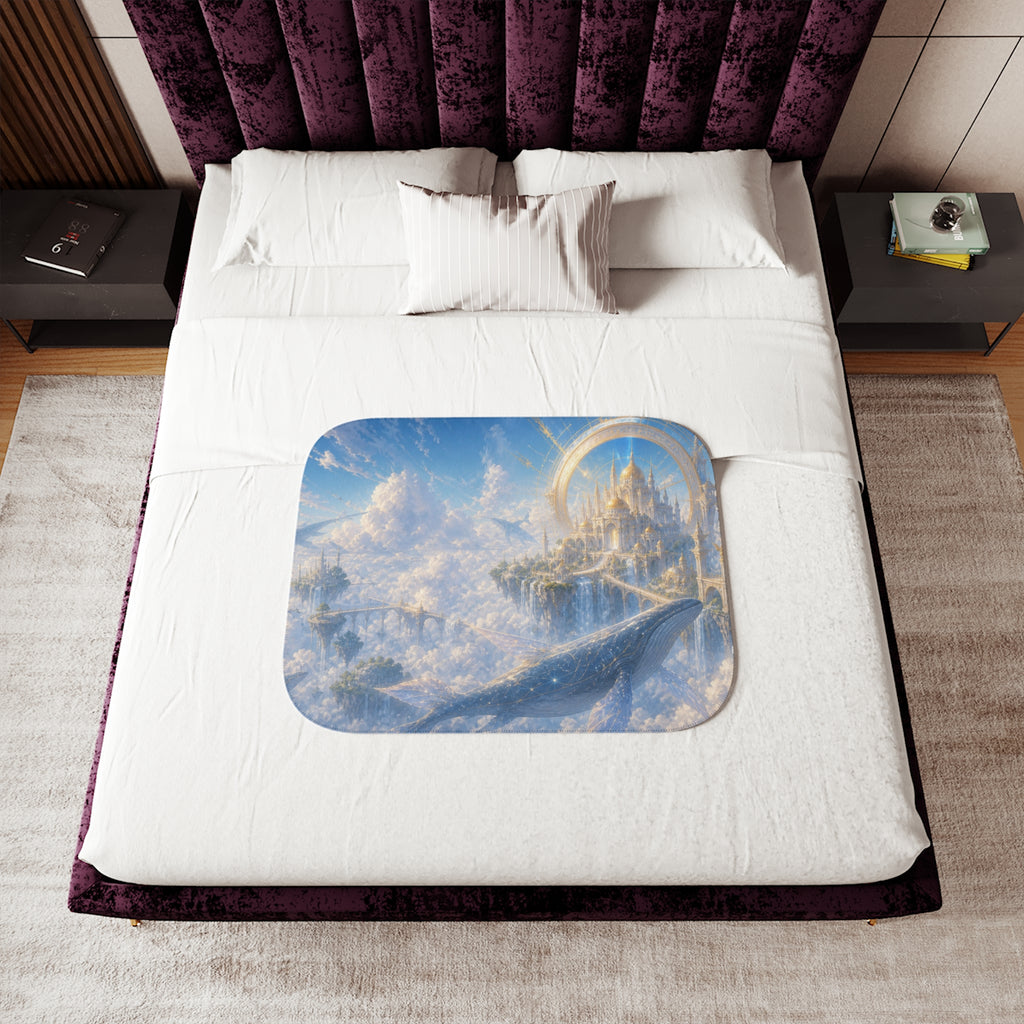 The Palace of Skywhales Fantasy Sherpa Blanket