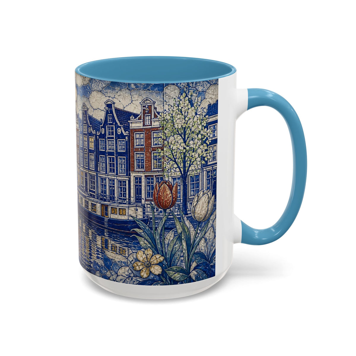 Amsterdam Accent Coffee Mug, Material-Look Travel Art, 11oz 15oz
