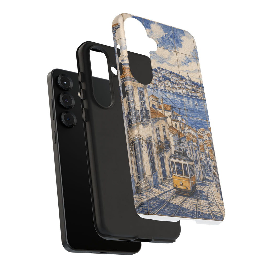 Lisbon Phone Case, Azulejo-Look Travel Art, Tough Protective Case, Matte or Glossy