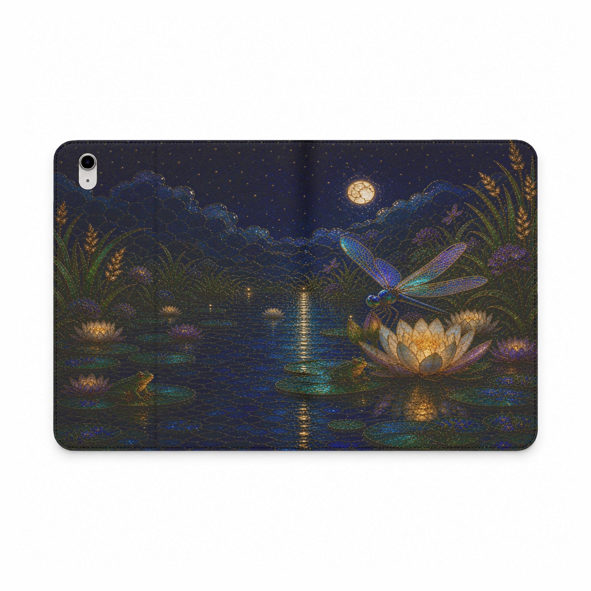 Dragonfly iPad Case, Dragonfly Kingdom Cloisonné Folio, Vegan Leather Tablet Case, Art Nouveau Gift, Gift for Her
