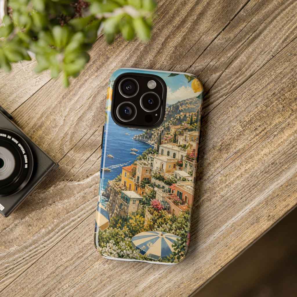 Amalfi Coast Phone Case, Coastal Travel Art, Tough Protective Case, Matte or Glossy