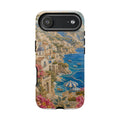 Amalfi Coast Phone Case, Fresco Embroidery-Look Art, Tough Protective Case