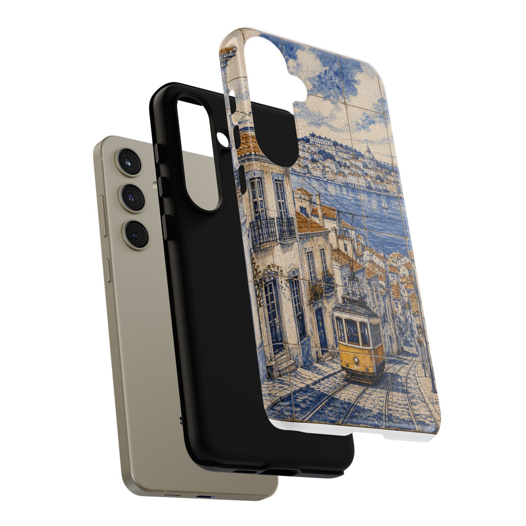 Lisbon Phone Case, Azulejo-Look Travel Art, Tough Protective Case, Matte or Glossy