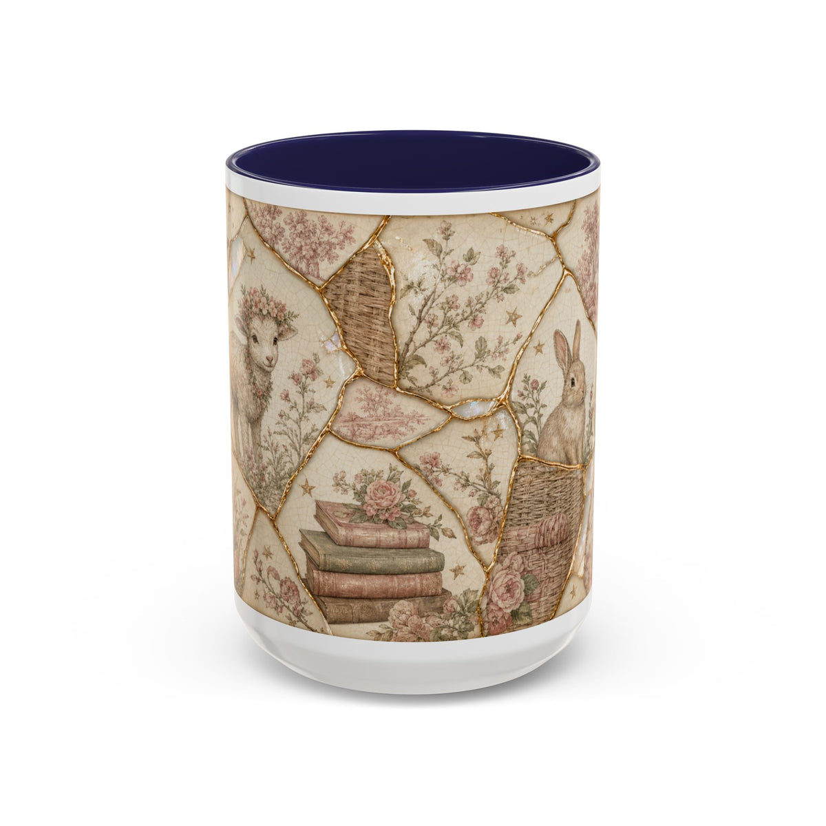 Kintsugi Coffee Mug, Mended Garden Ceramic Mug 11oz 15oz, Encouragement Gift, New Mom Gift, Postpartum Gift, Cottagecore Kitchen