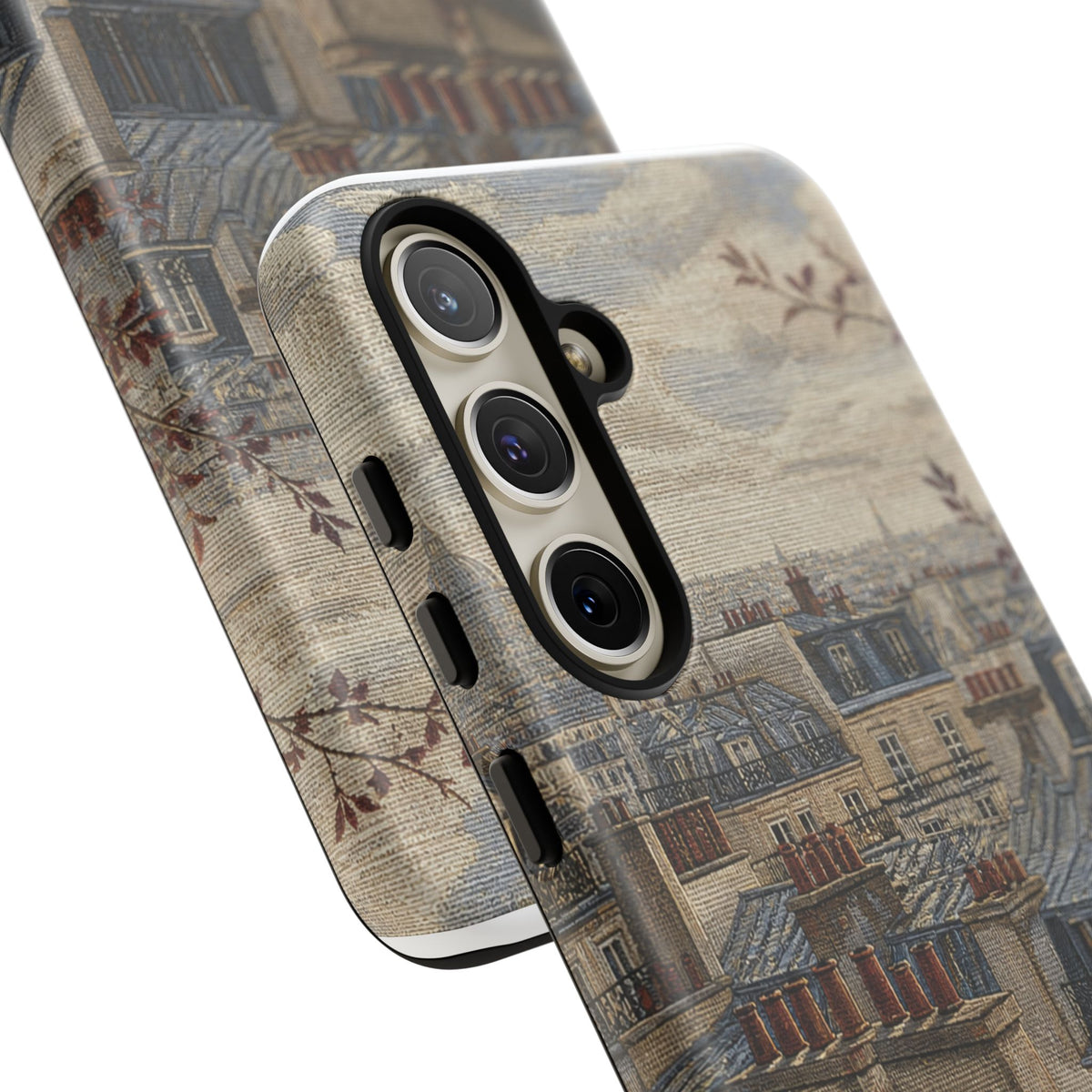 Paris Phone Case, Jacquard-Look Travel Art, Tough Protective Case, Matte or Glossy