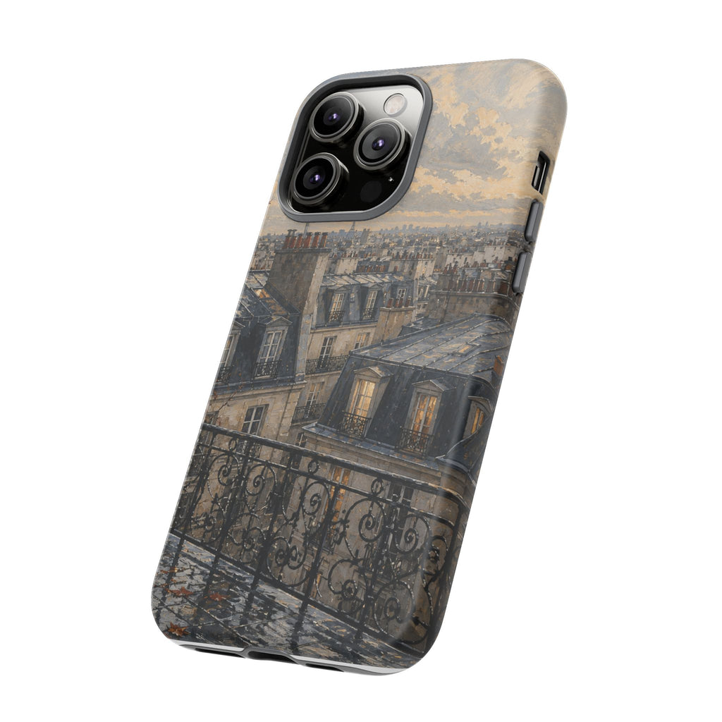 Paris Phone Case, Rooftop Travel Art, Tough Protective Case, Matte or Glossy