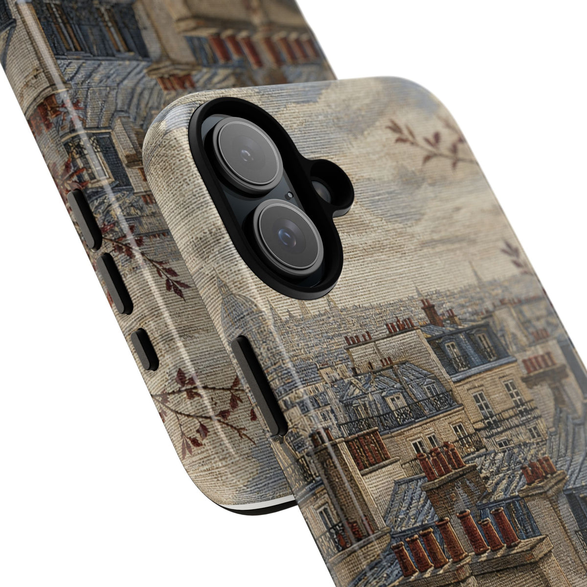 Paris Phone Case, Jacquard-Look Travel Art, Tough Protective Case, Matte or Glossy