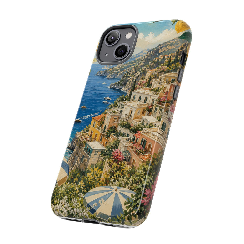 Amalfi Coast Phone Case, Coastal Travel Art, Tough Protective Case, Matte or Glossy