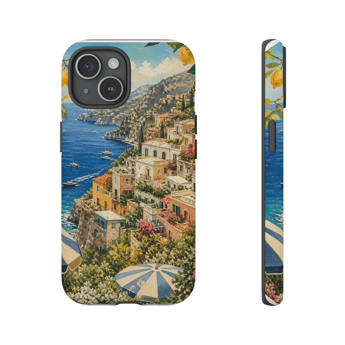 Amalfi Coast Phone Case, Coastal Travel Art, Tough Protective Case, Matte or Glossy