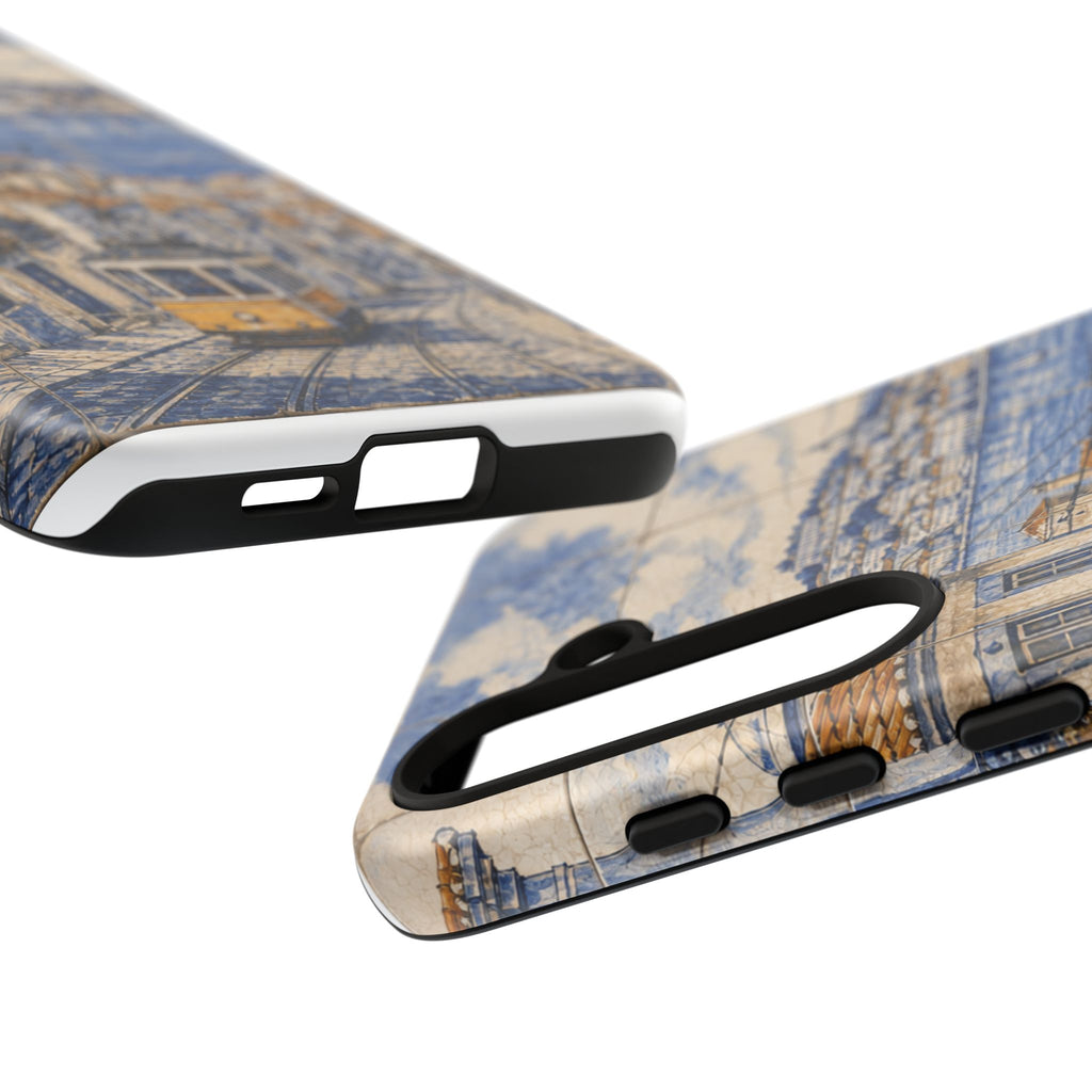 Lisbon Phone Case, Azulejo-Look Travel Art, Tough Protective Case, Matte or Glossy