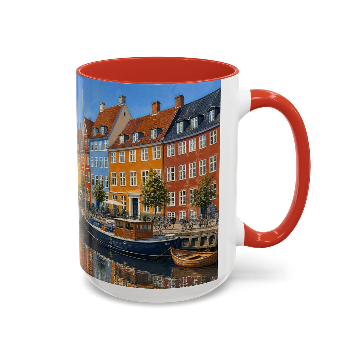 Copenhagen Accent Coffee Mug, Scenic Travel Art, 11oz 15oz