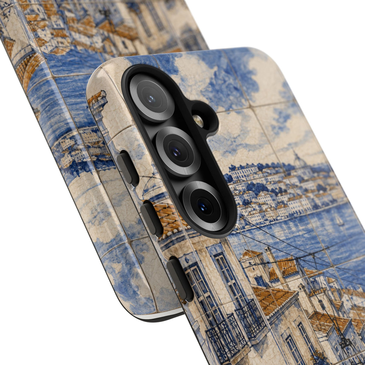 Lisbon Phone Case, Azulejo-Look Travel Art, Tough Protective Case, Matte or Glossy