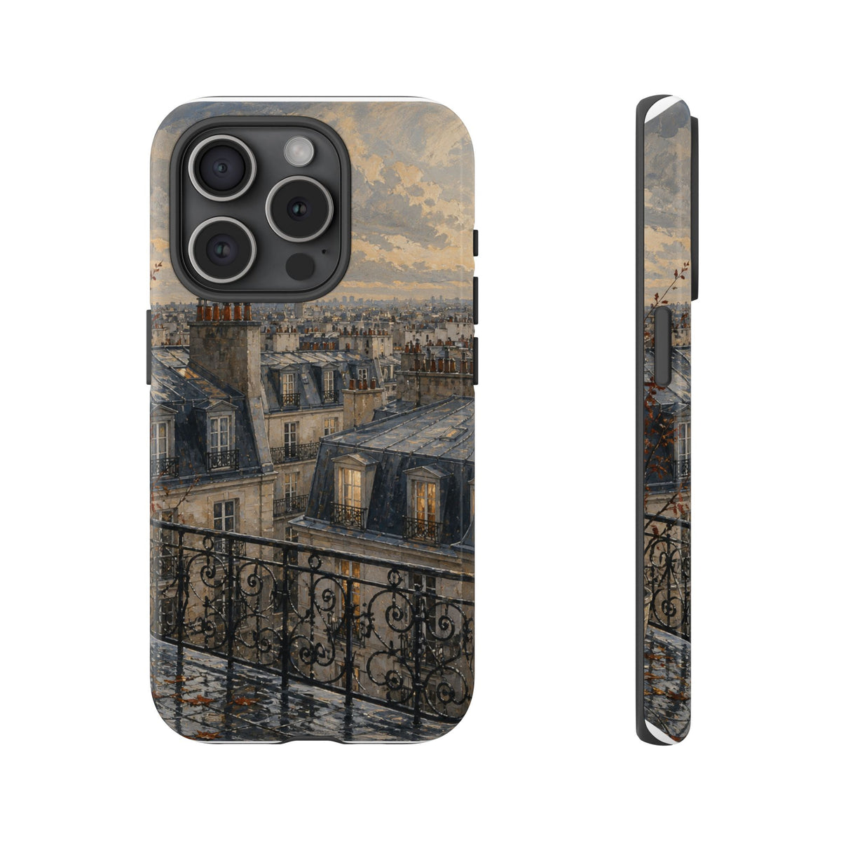 Paris Phone Case, Rooftop Travel Art, Tough Protective Case, Matte or Glossy