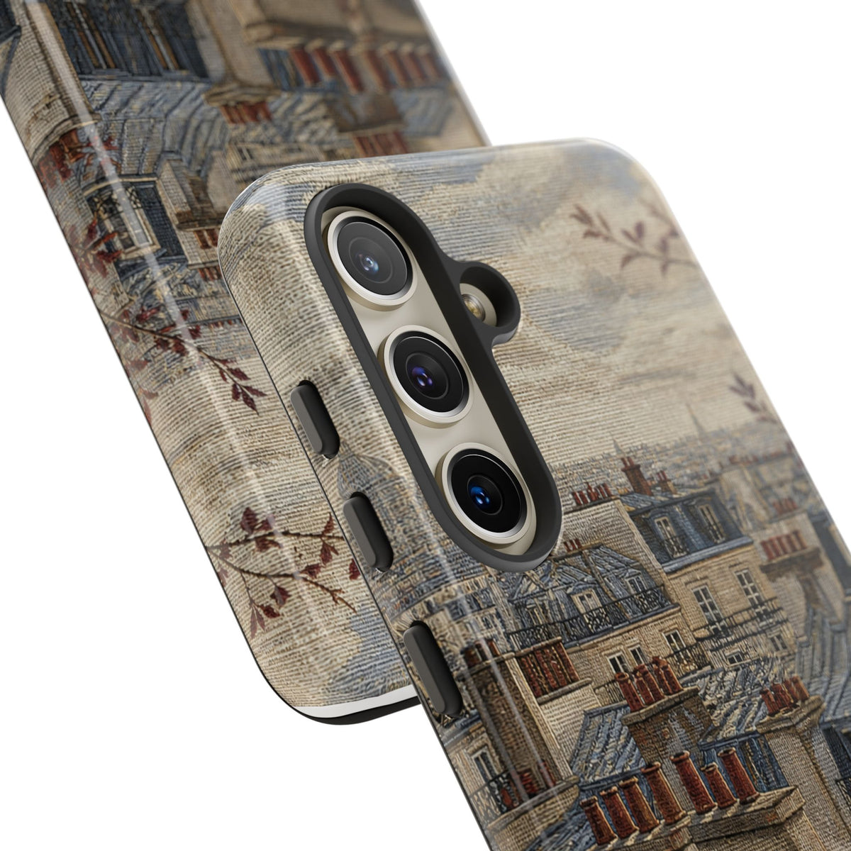Paris Phone Case, Jacquard-Look Travel Art, Tough Protective Case, Matte or Glossy