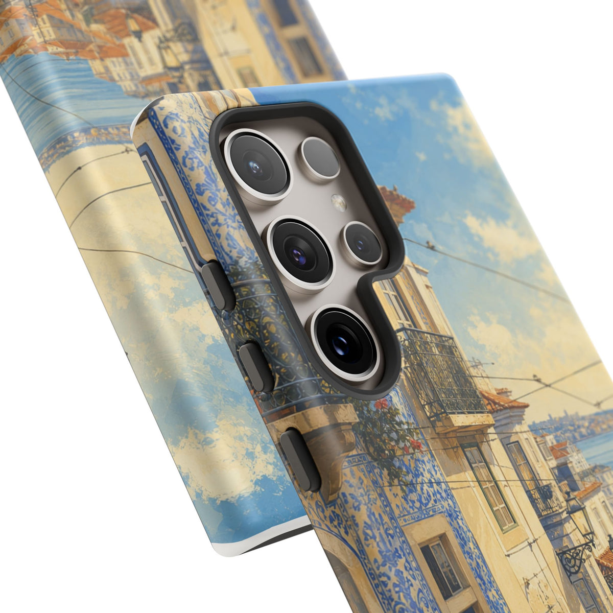 Lisbon Phone Case, Tram Street Travel Art, Tough Protective Case, Matte or Glossy