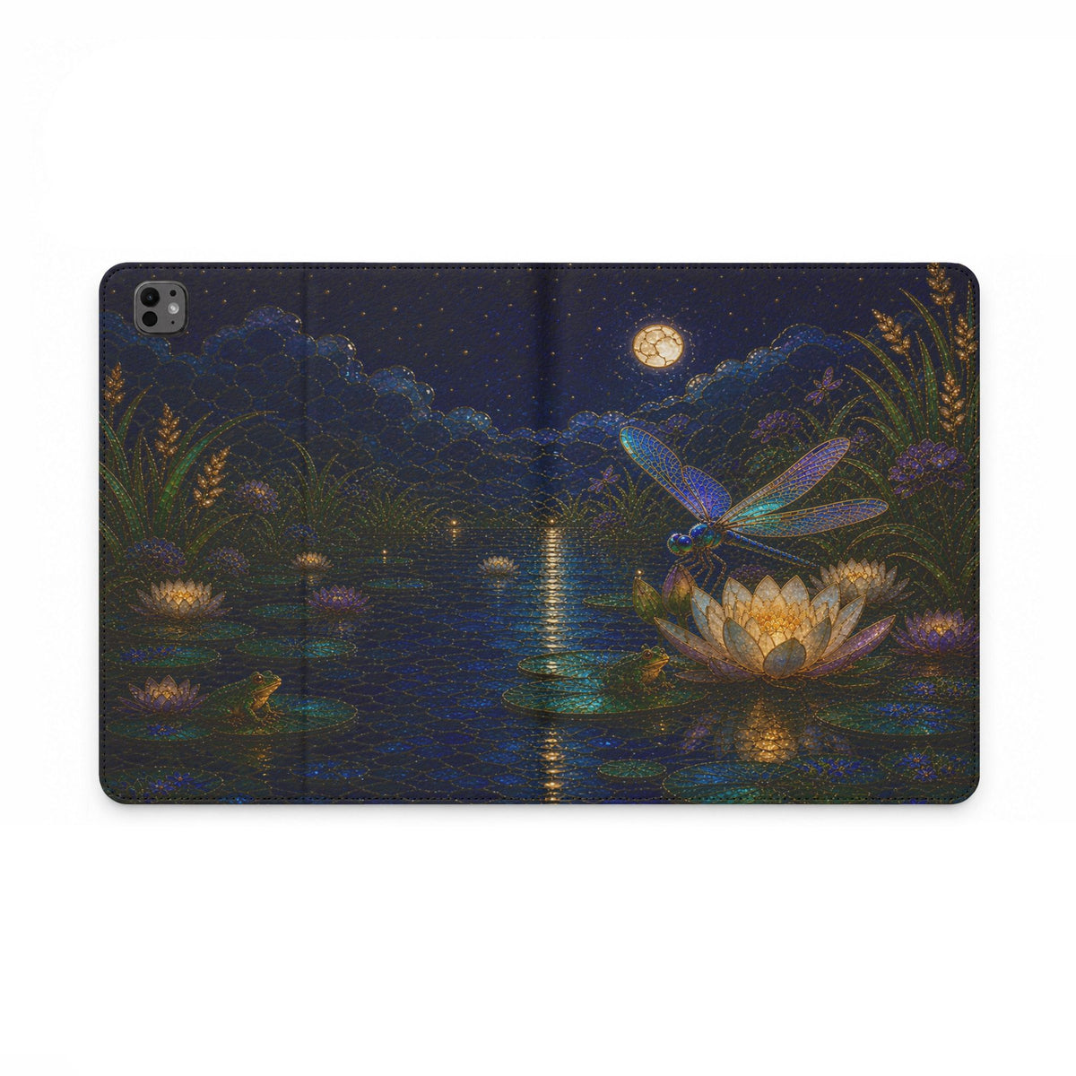 Dragonfly iPad Case, Dragonfly Kingdom Cloisonné Folio, Vegan Leather Tablet Case, Art Nouveau Gift, Gift for Her