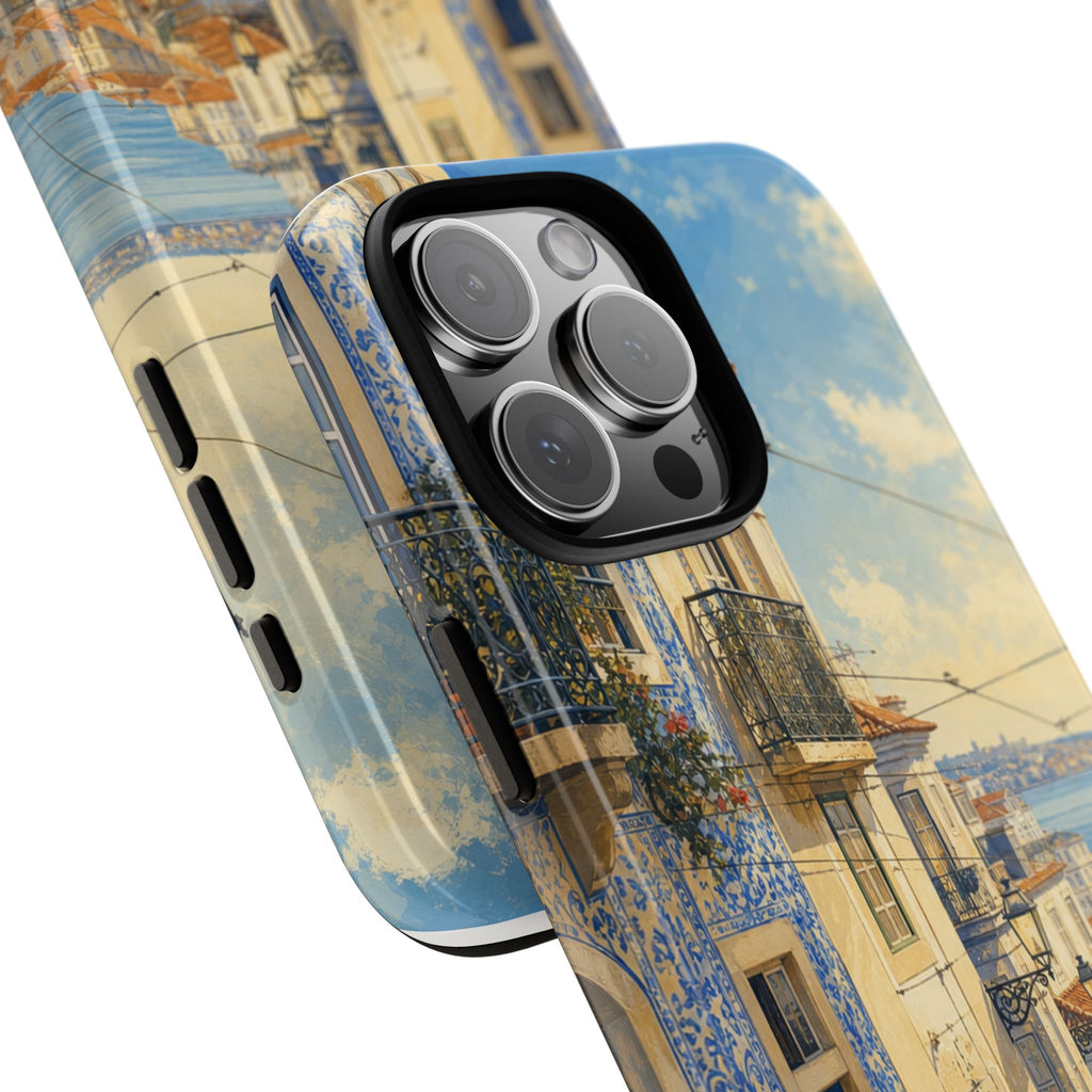 Lisbon Phone Case, Tram Street Travel Art, Tough Protective Case, Matte or Glossy