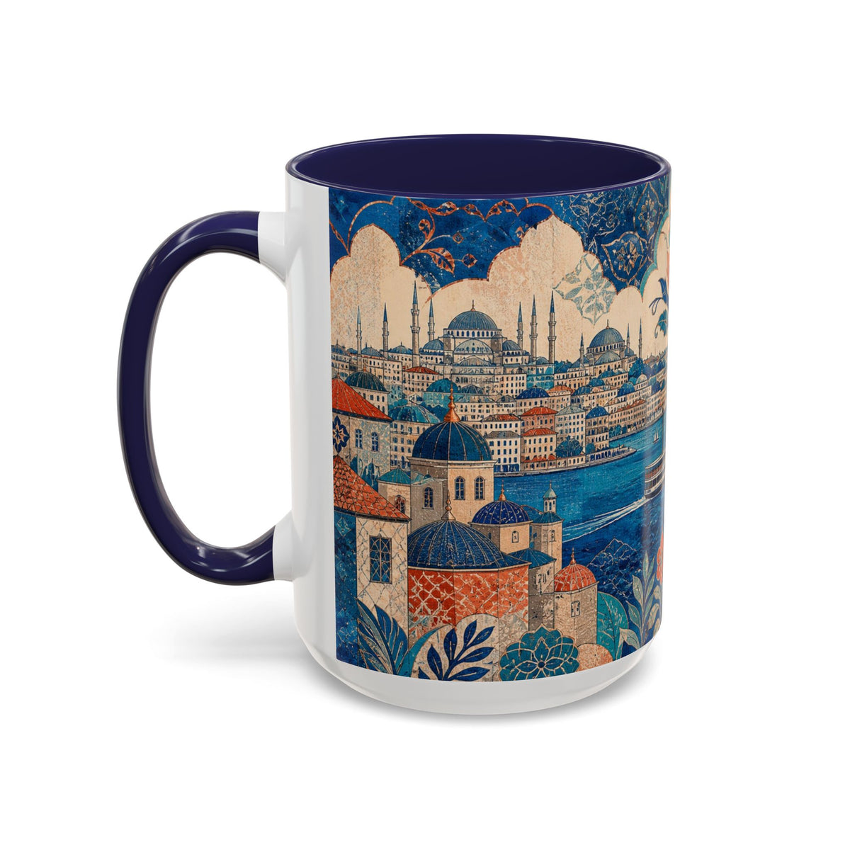 Istanbul Accent Coffee Mug, Material-Look Travel Art, 11oz 15oz