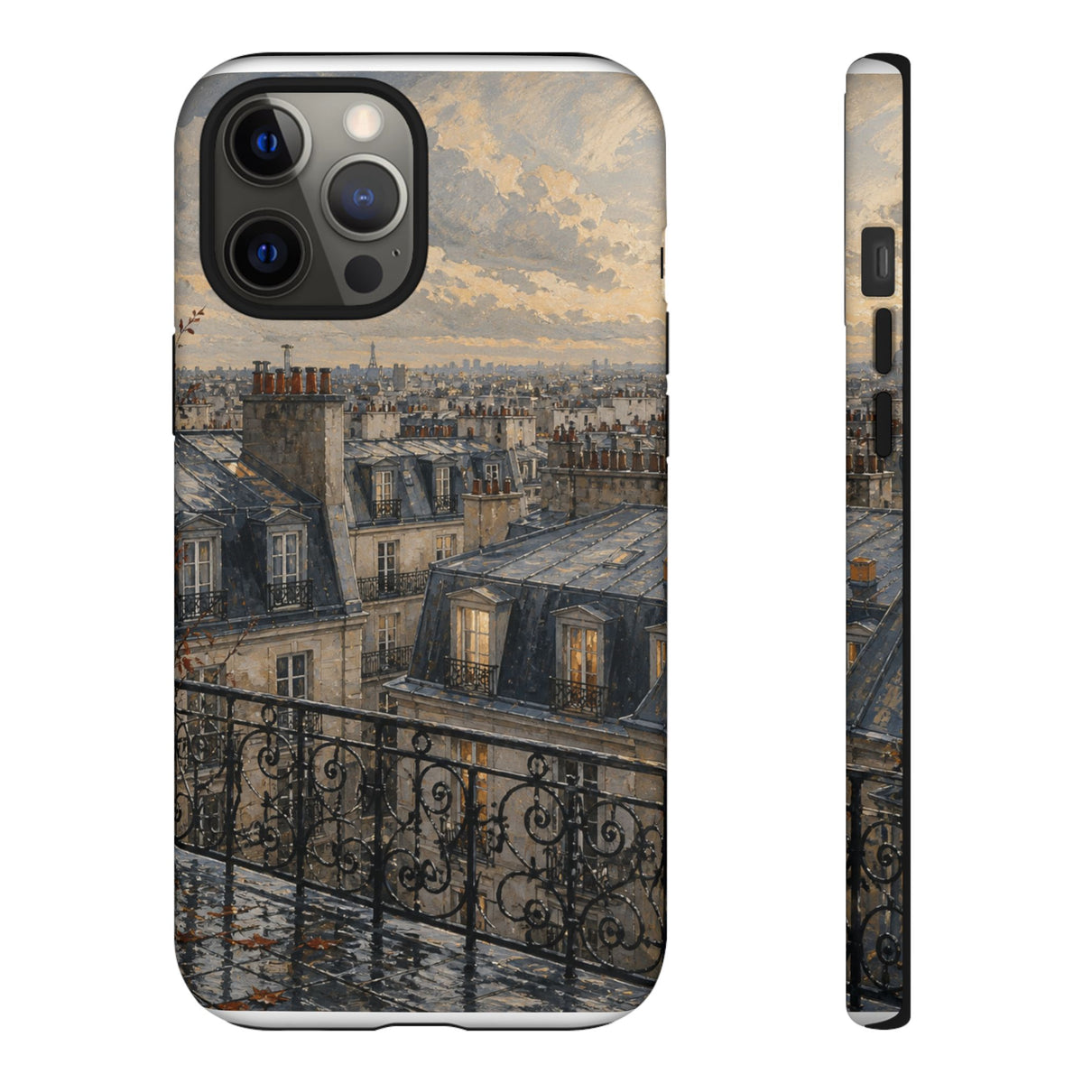 Paris Phone Case, Rooftop Travel Art, Tough Protective Case, Matte or Glossy