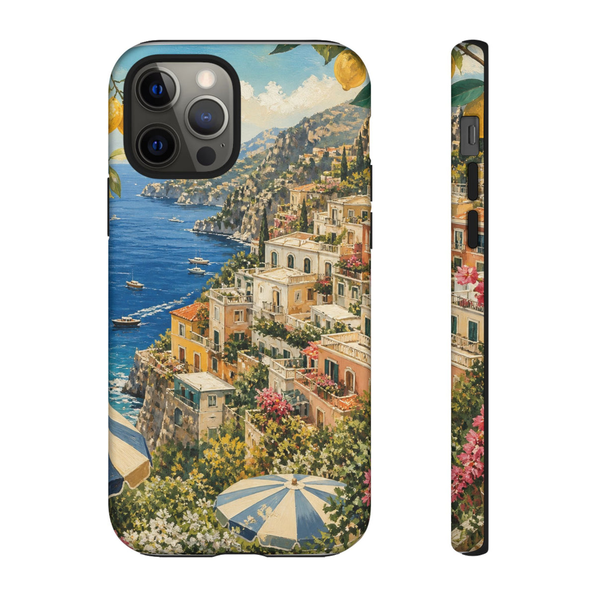 Amalfi Coast Phone Case, Coastal Travel Art, Tough Protective Case, Matte or Glossy