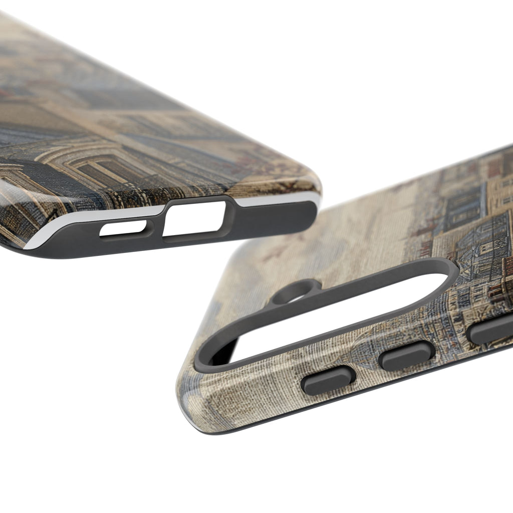 Paris Phone Case, Jacquard-Look Travel Art, Tough Protective Case, Matte or Glossy