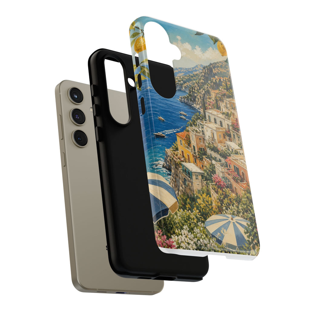 Amalfi Coast Phone Case, Coastal Travel Art, Tough Protective Case, Matte or Glossy