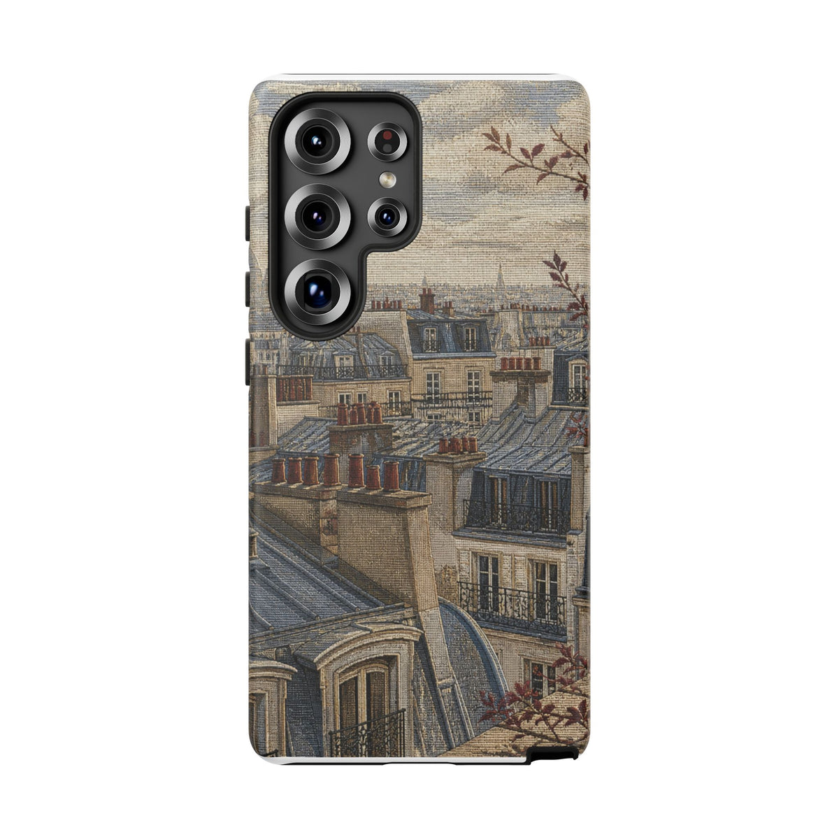Paris Phone Case, Jacquard-Look Travel Art, Tough Protective Case, Matte or Glossy
