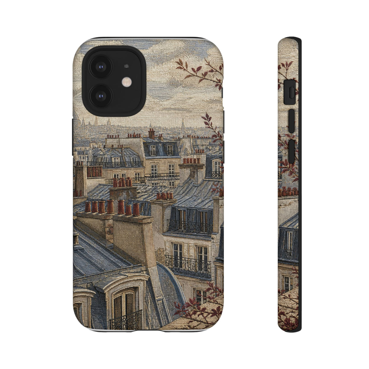 Paris Phone Case, Jacquard-Look Travel Art, Tough Protective Case, Matte or Glossy