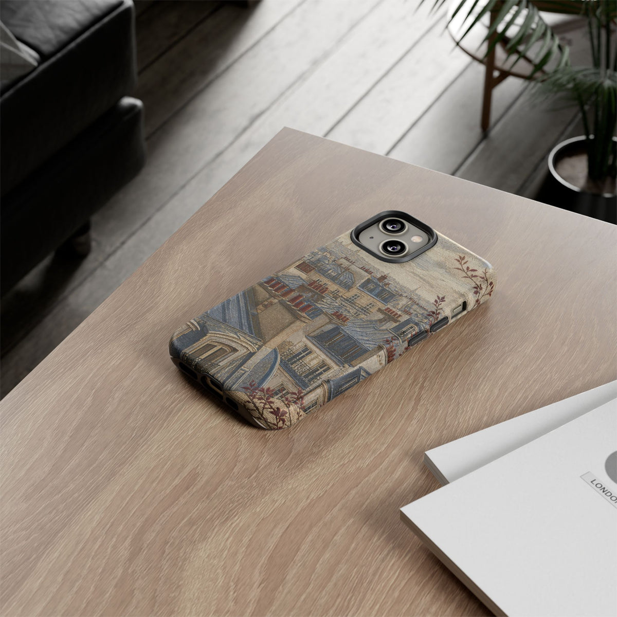 Paris Phone Case, Jacquard-Look Travel Art, Tough Protective Case, Matte or Glossy